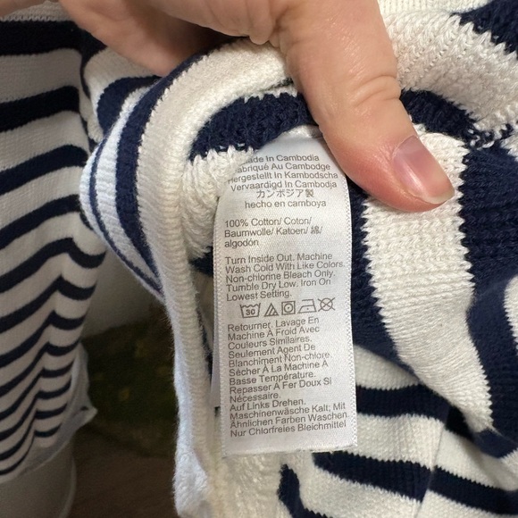 J. Crew Striped Navy and white Cardigan - Picture 7 of 7